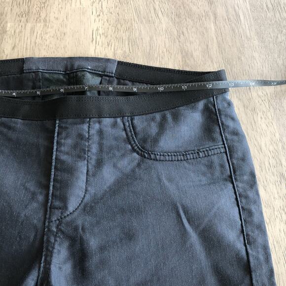 Helmut Lang Wax Coated Pull On Pants Leggings Navy Mid Rise - Sz 26 - Picture 4 of 9